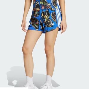 NWT Adidas x Farm Rio Pacer Blue Butterfly Print Shorts S Spring Summer